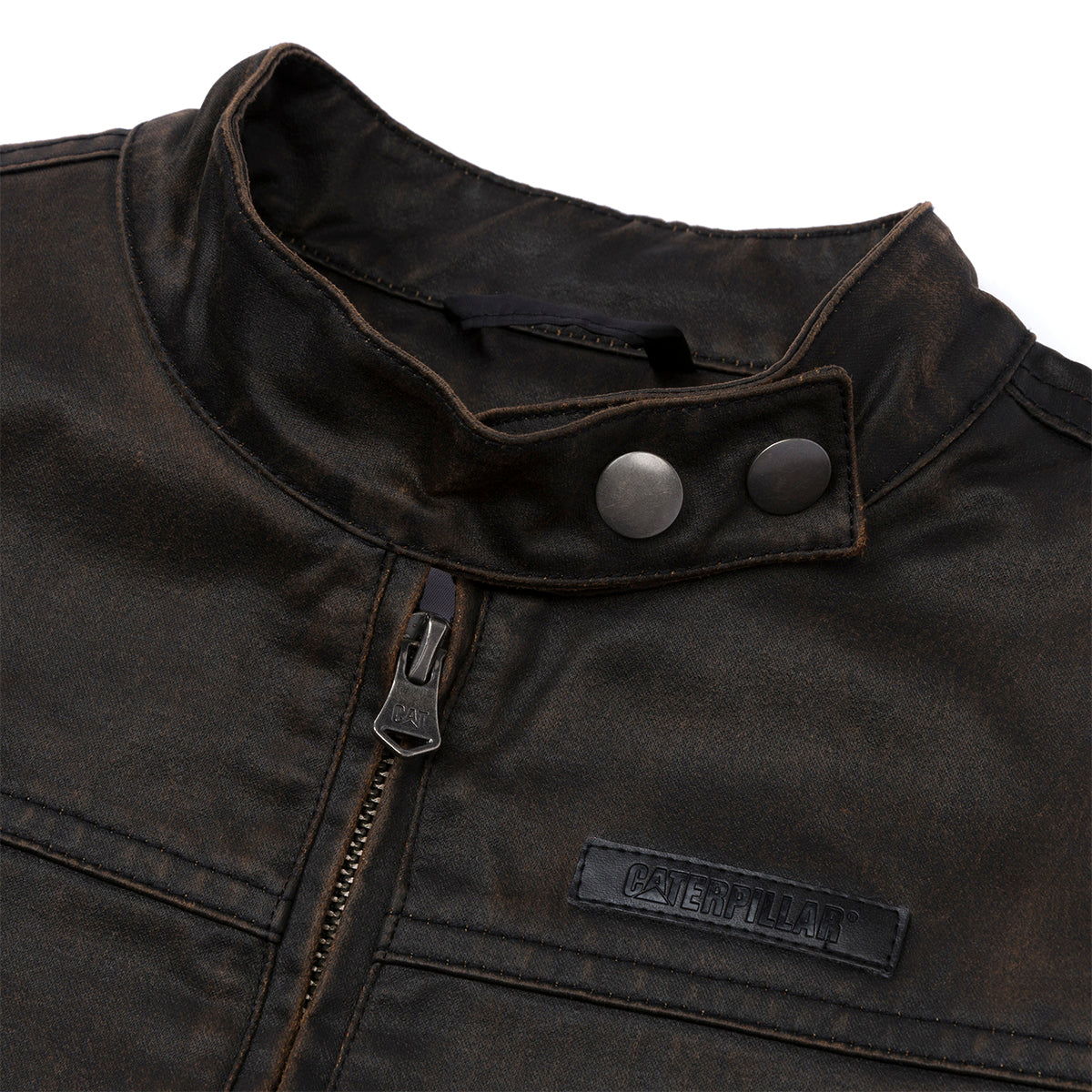 Jacket Waxed Moto para mujer color café