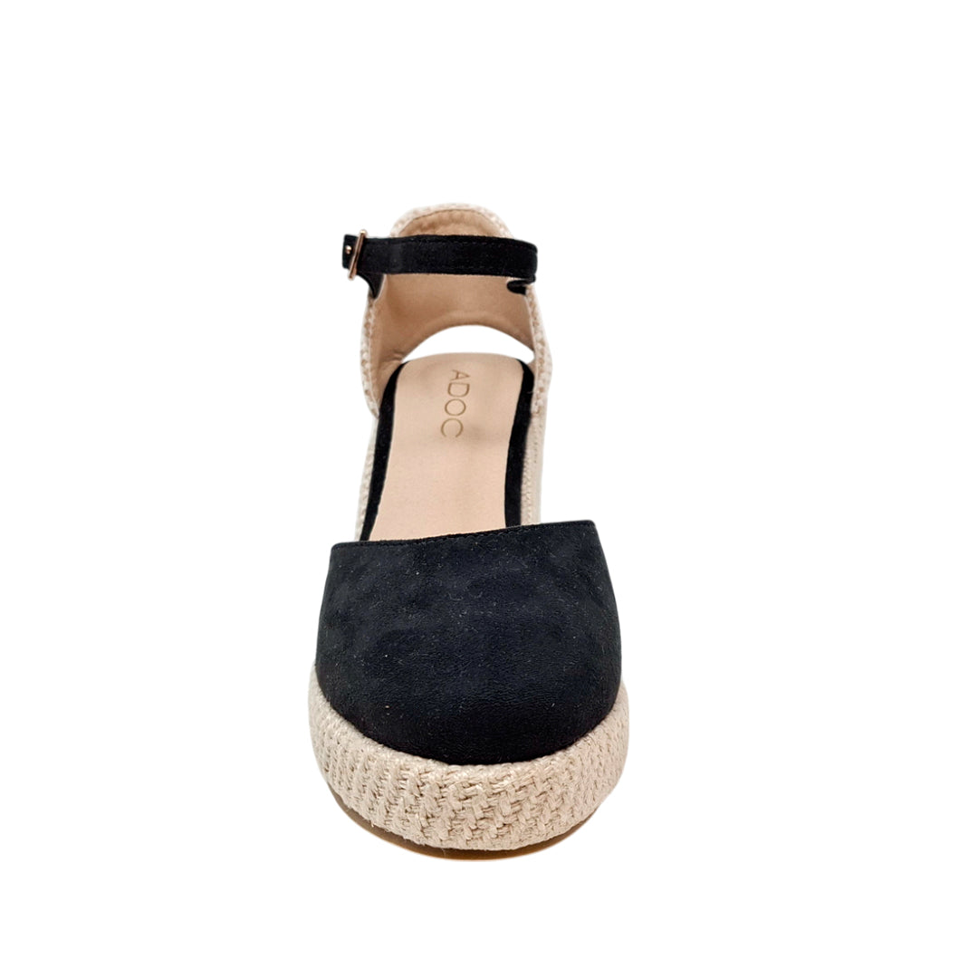 Alpargatas con cuña Oklyn para mujer color negro