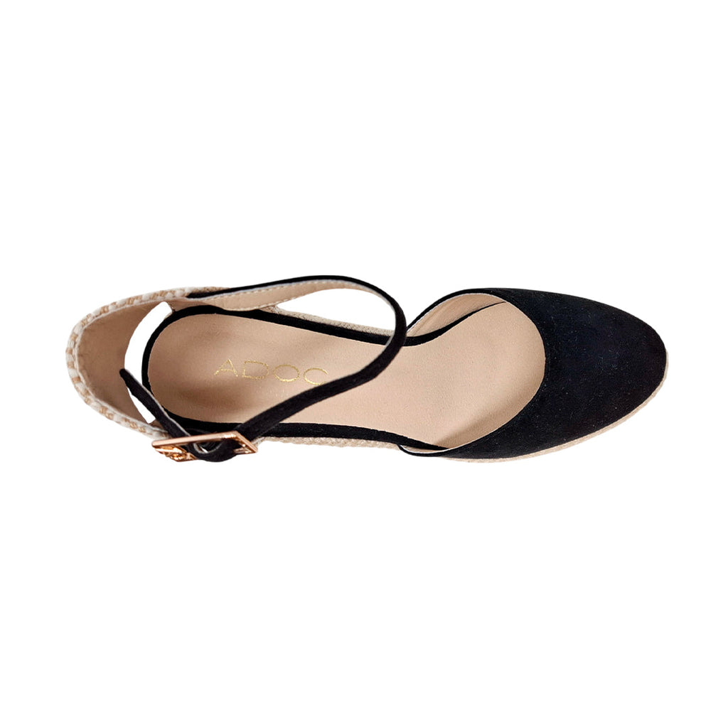 Alpargatas con cuña Oklyn para mujer color negro