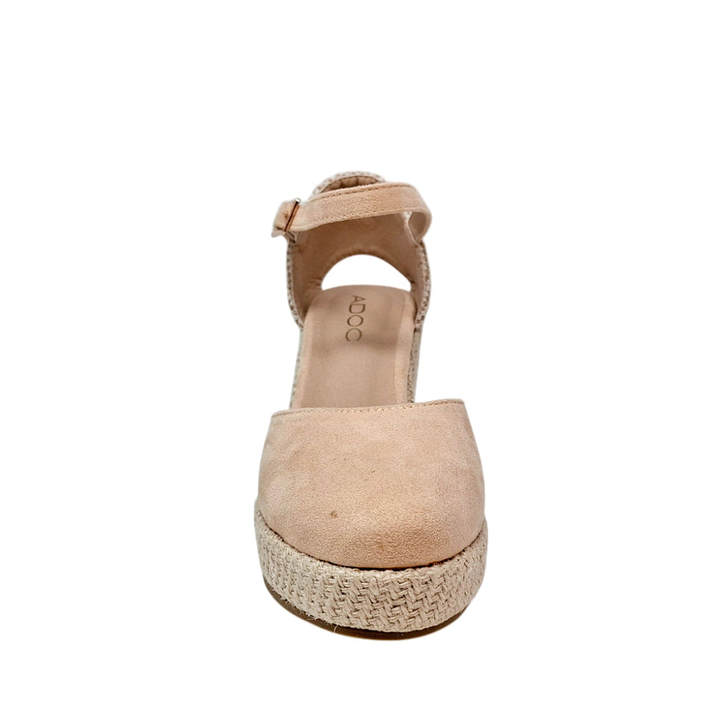 Alpargatas con cuña Oklyn para mujer color nude