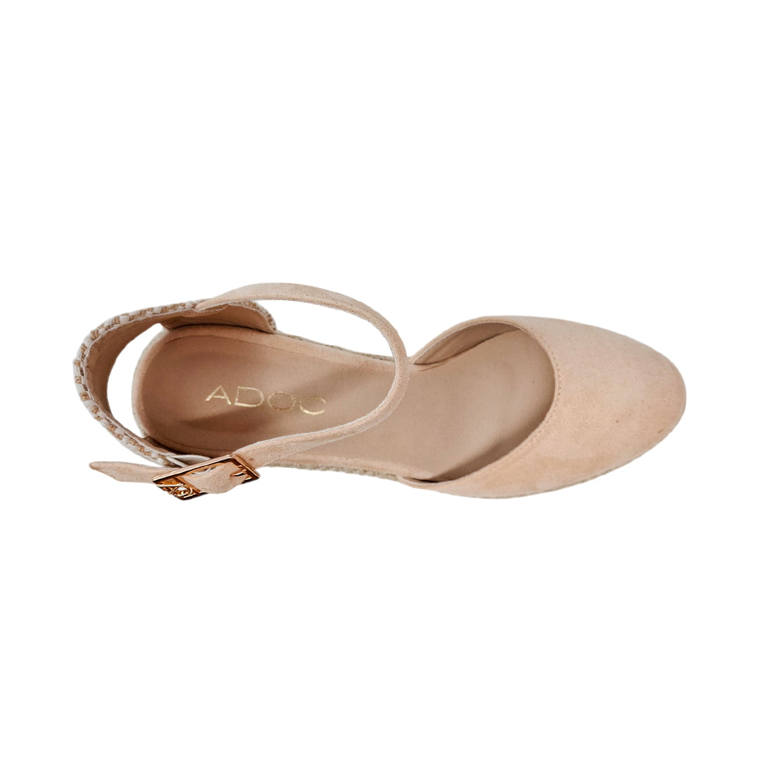 Alpargatas con cuña Oklyn para mujer color nude