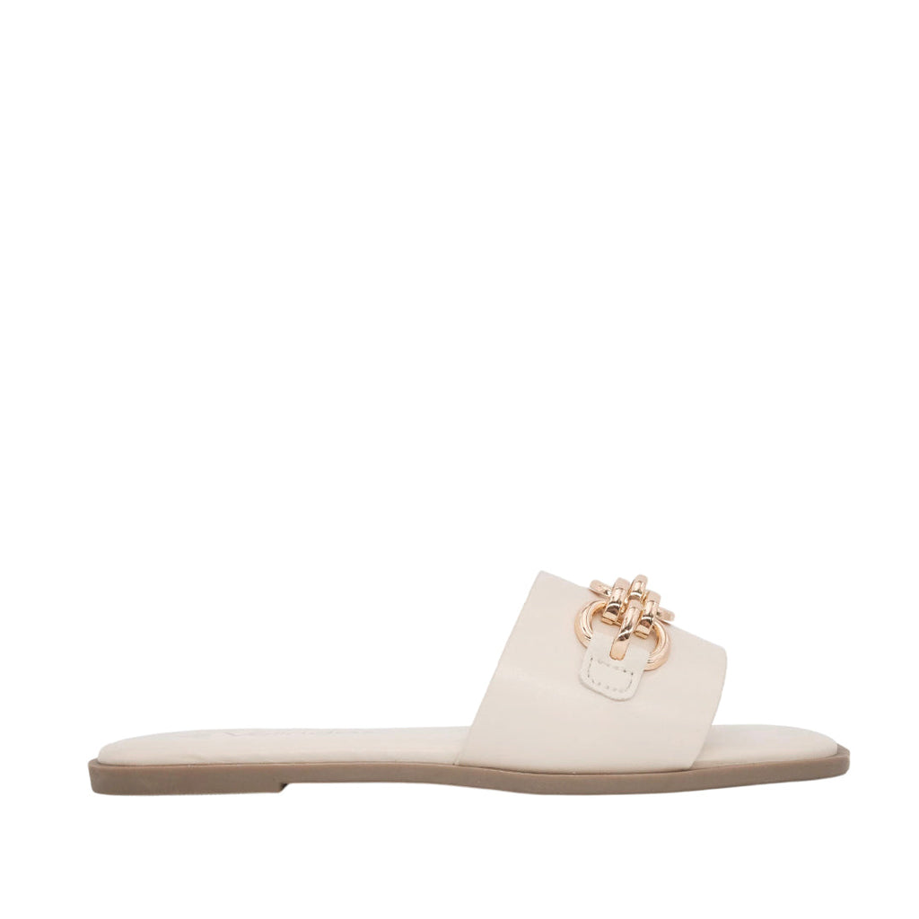 Sandalias slip on Miry para mujer color hueso