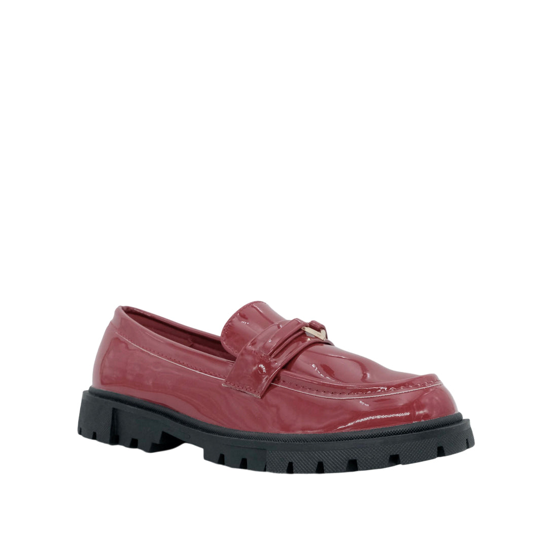 Mocasines Celine para niña color burgandy