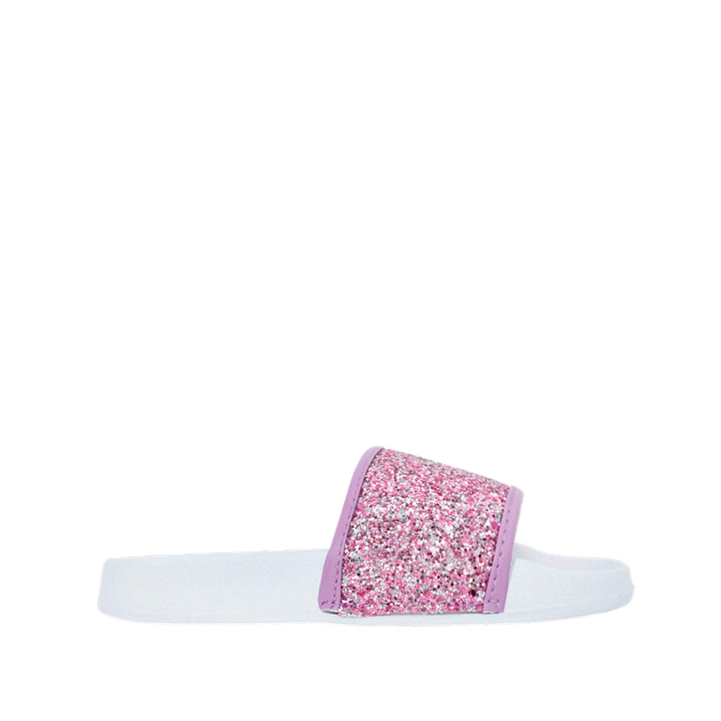 Sandalias flats Paulina para niña color rosado y blanco
