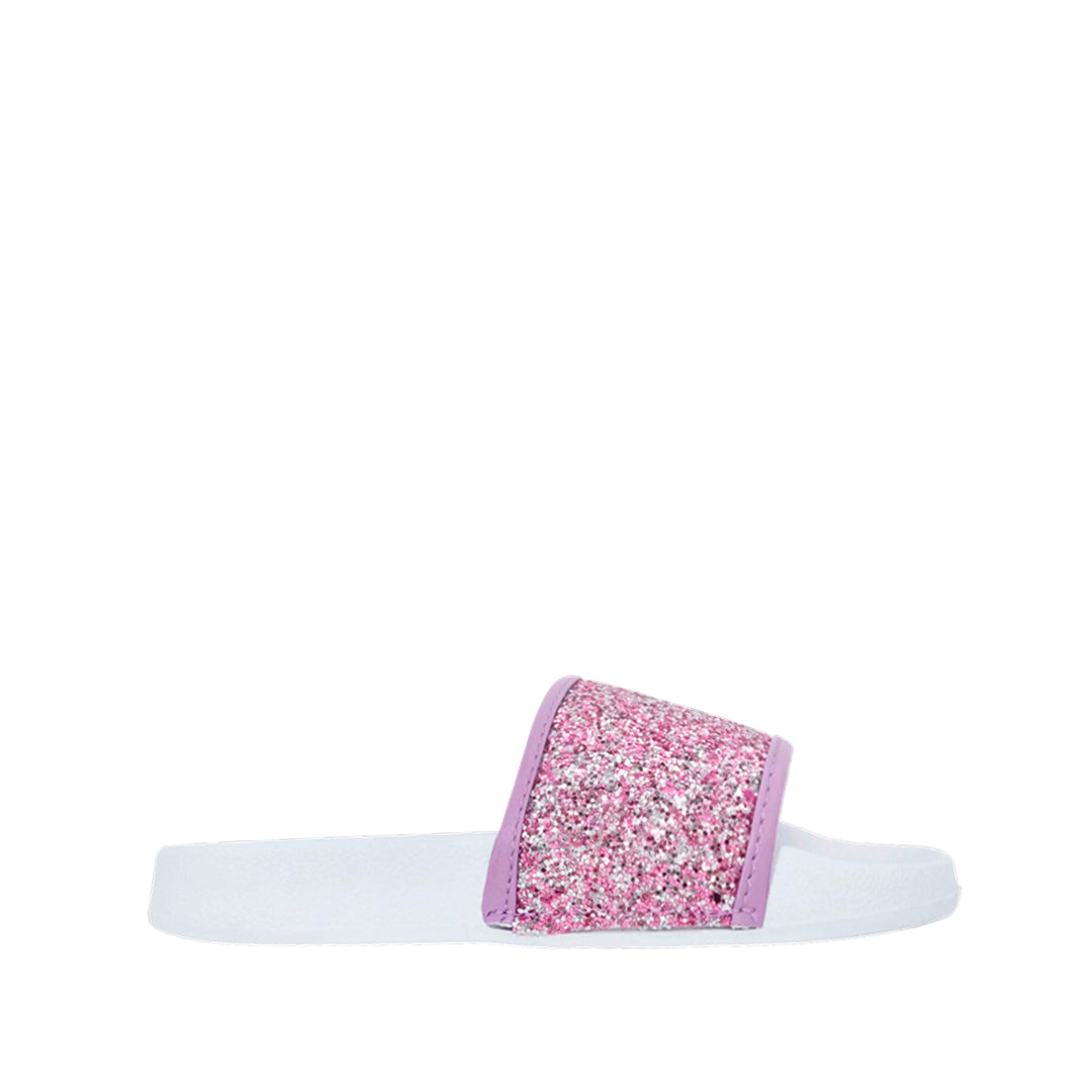 Sandalias flats Paulina para niña color rosado y blanco