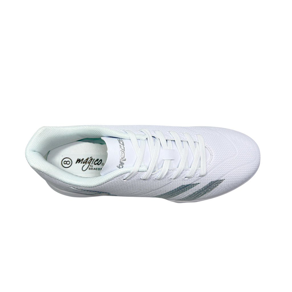 Zapatos para futbol Gregorio para hombre color blanco y dorado