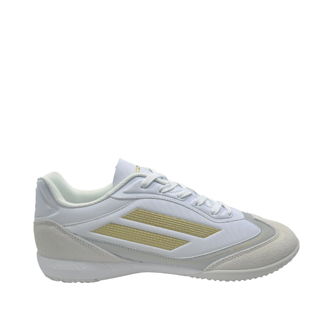 Zapatos para futbol Ronald para hombre color gris y dorado