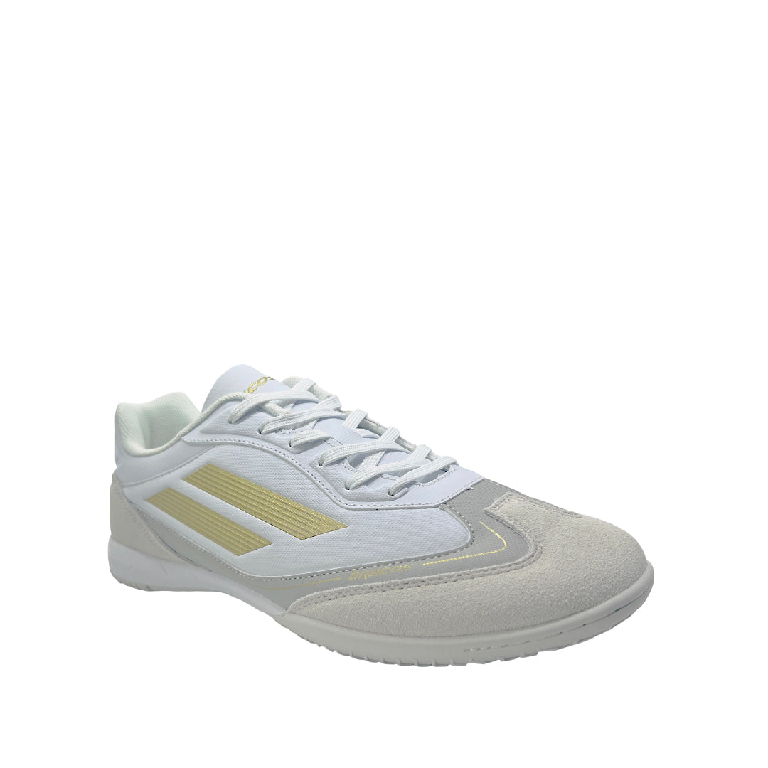 Zapatos para futbol Ronald para hombre color gris y dorado