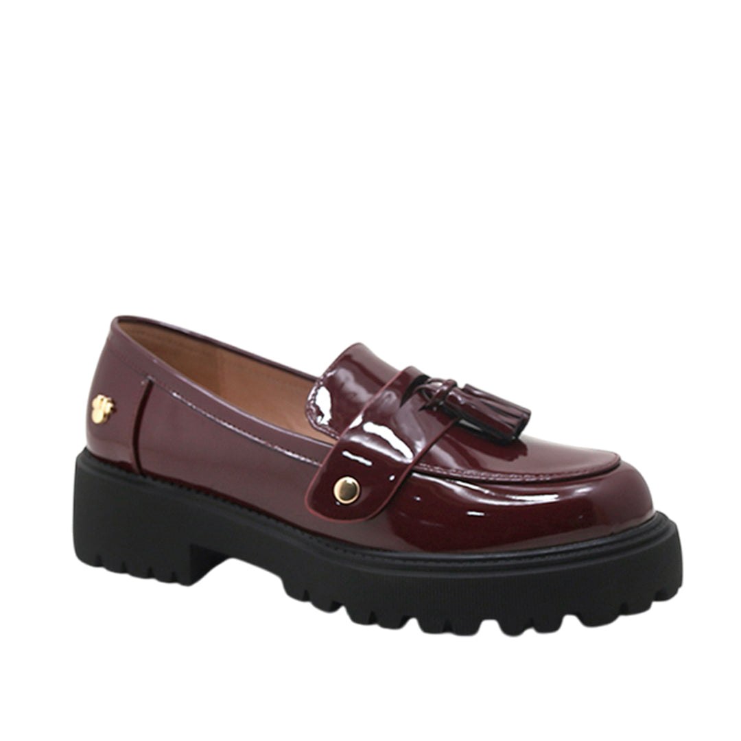 Mocasines Minnie para mujer color burgundy