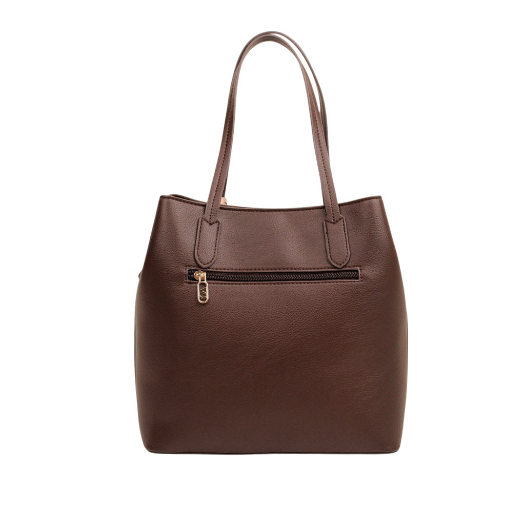 Cartera tote Ena para mujer color café
