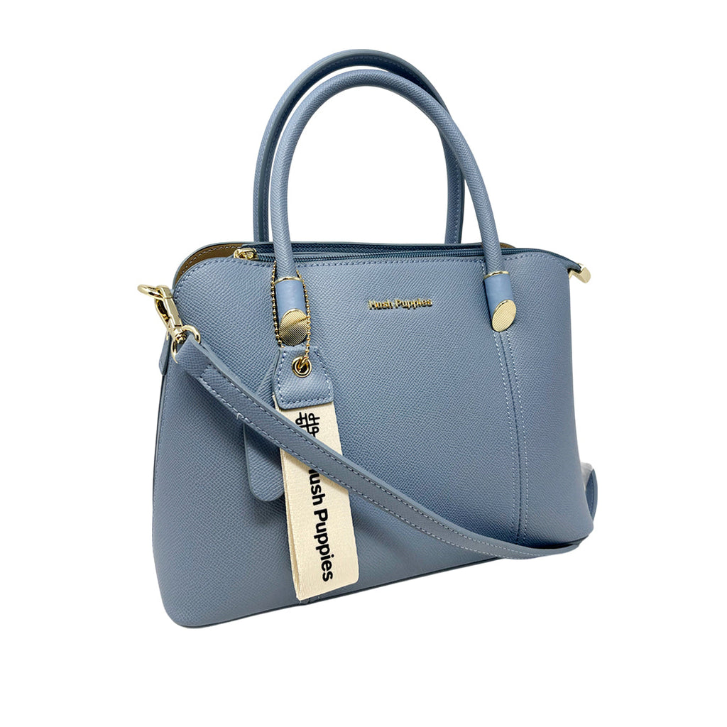 Cartera satchel Mae para mujer color celeste