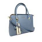 Cartera satchel Mae para mujer color celeste
