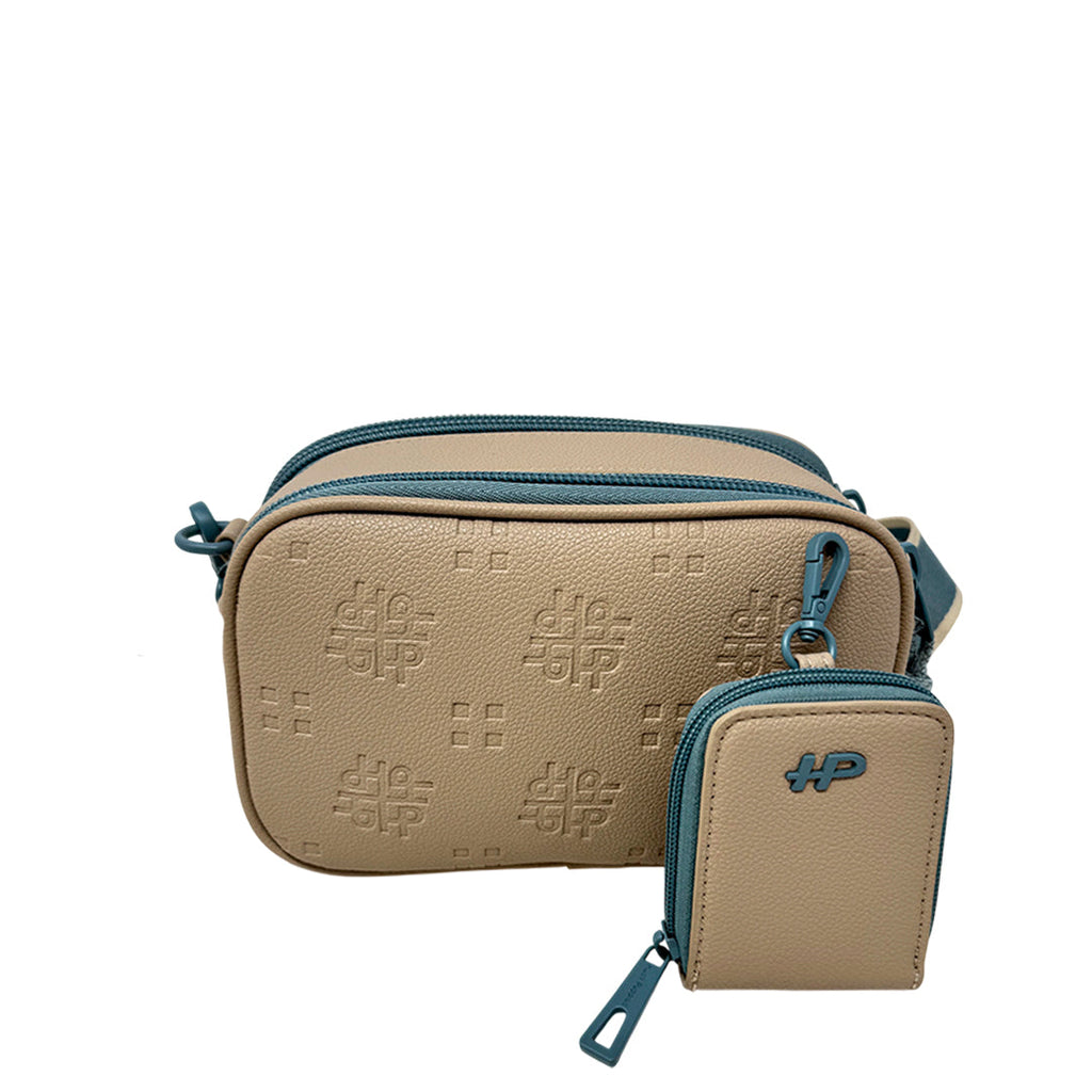 Cartera crossbody Jenna para mujer color beige