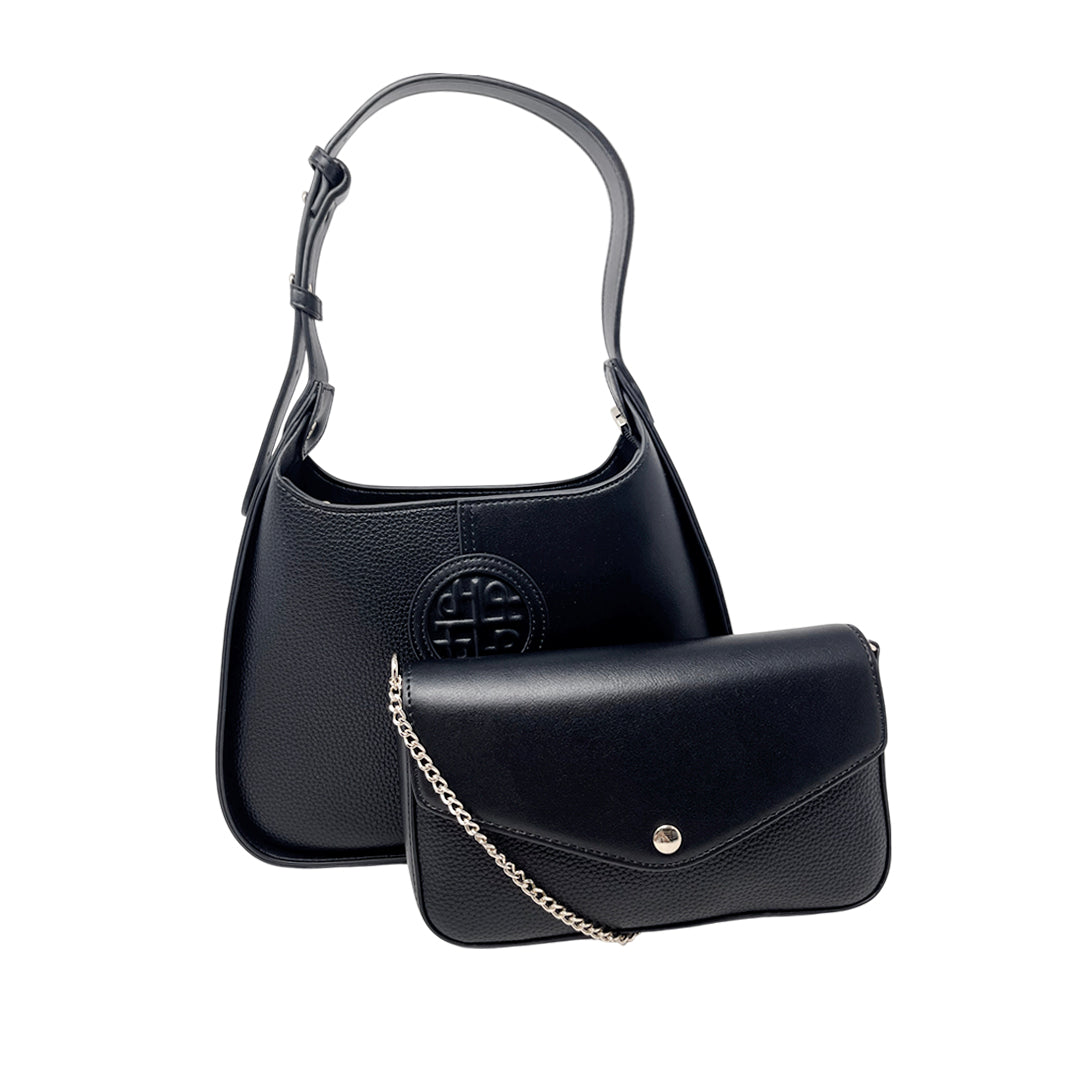 Cartera hobo Kadi para mujer color negro