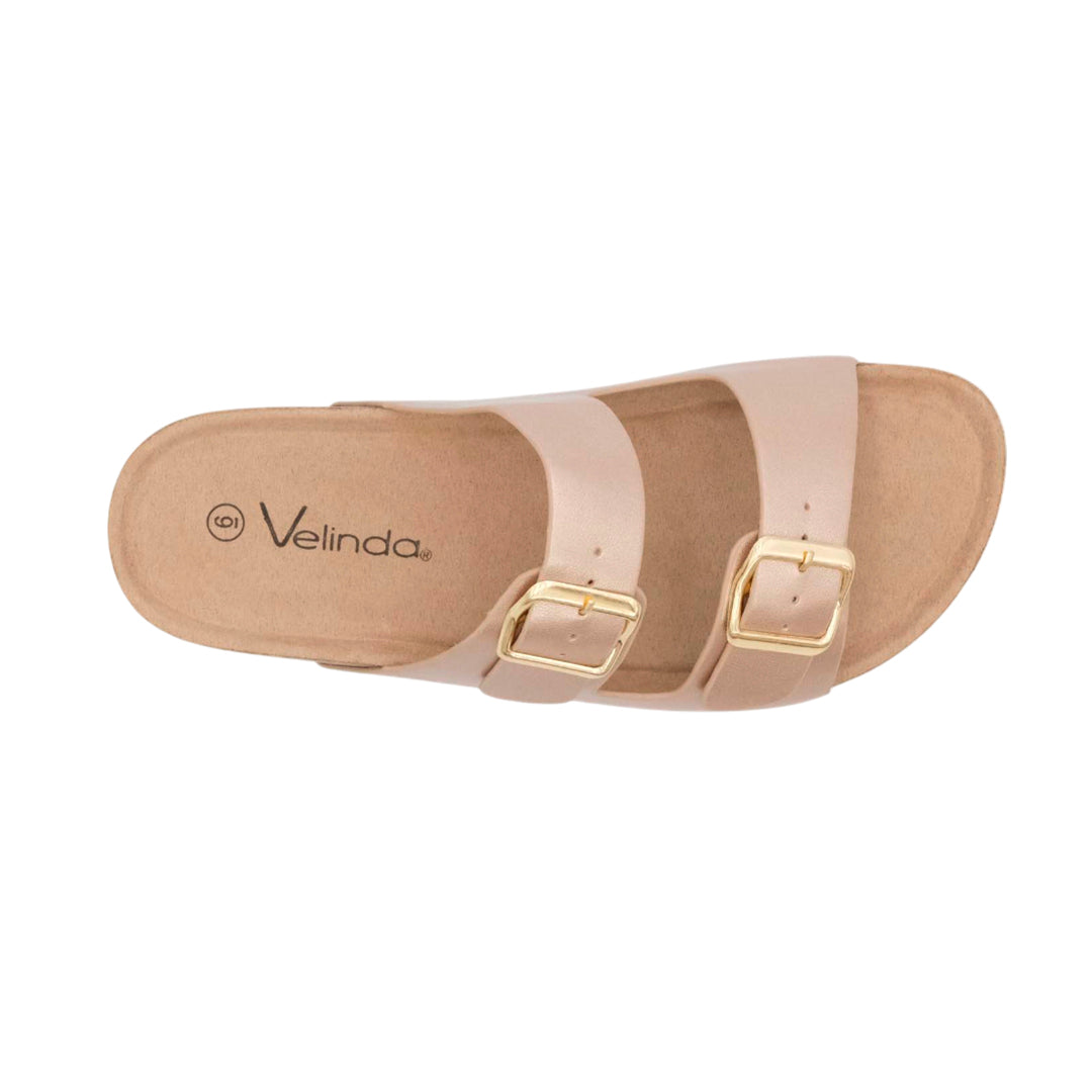 Sandalias flats Mirka para mujer color oro rosa