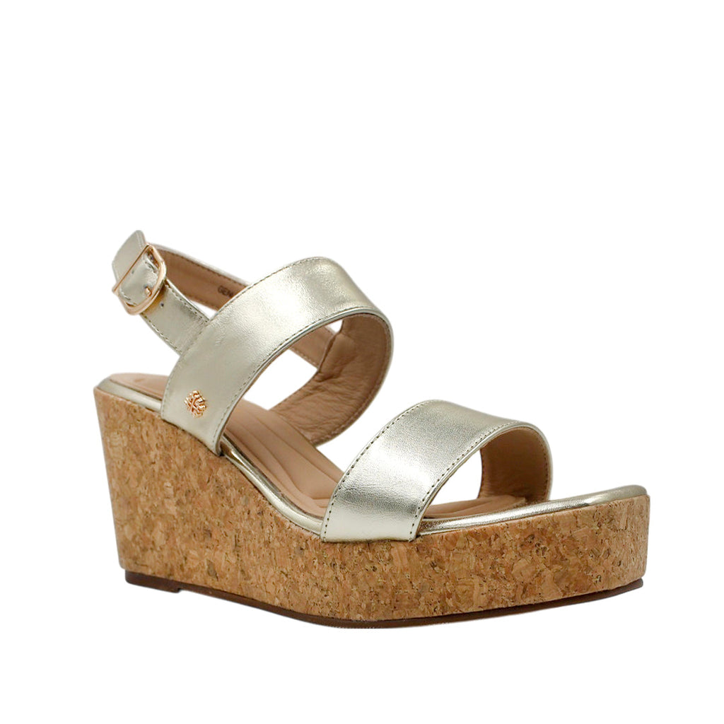 Sandalias de cuña Analuz 2 para mujer color dorado