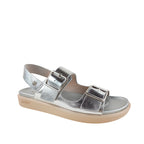 Sandalias flats Valia para mujer color plateado