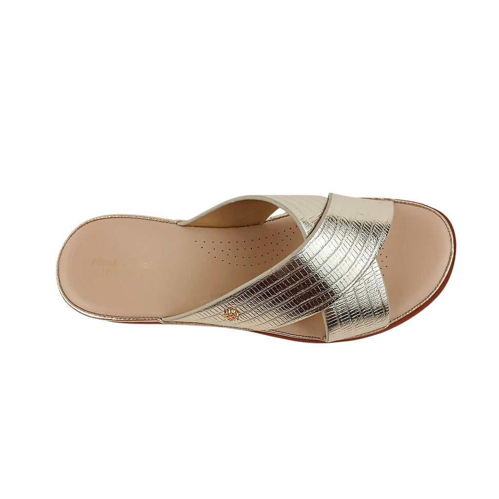 Sandalias de cuña Shasta para mujer color dorado