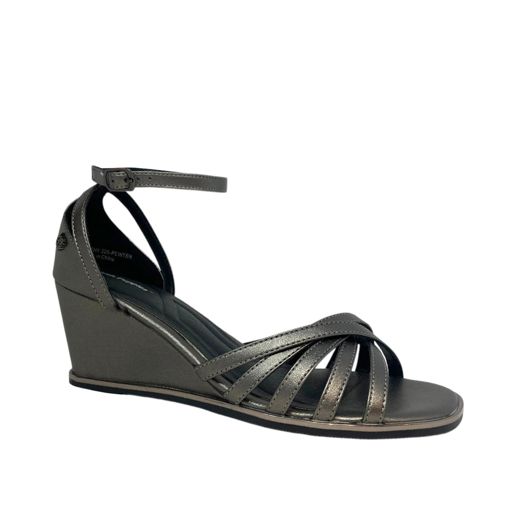 Sandalias de cuña Nathy para mujer color plateado