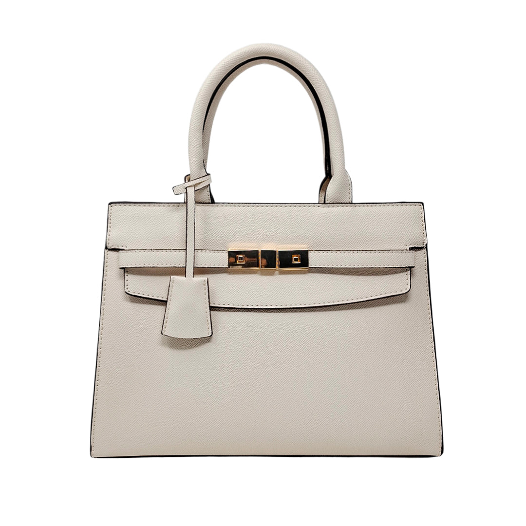 Cartera satchel Alice para mujer color hueso