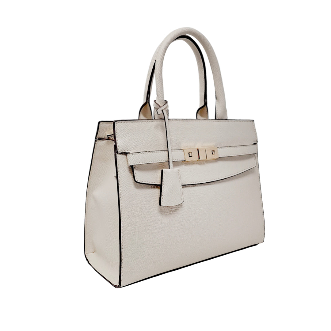 Cartera satchel Alice para mujer color hueso