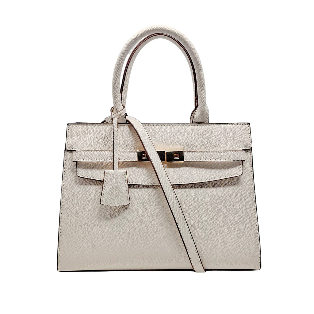Cartera satchel Alice para mujer color hueso