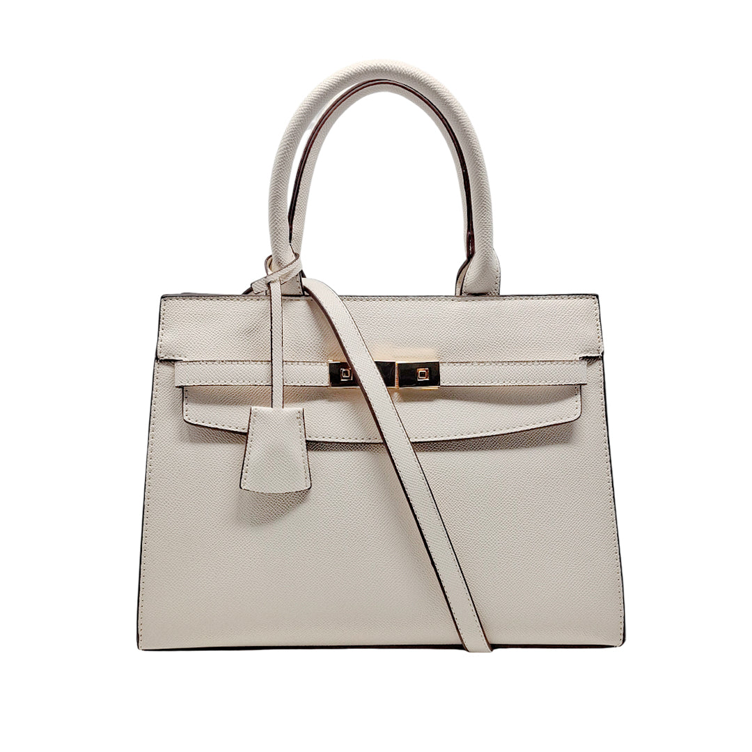 Cartera satchel Alice para mujer color hueso