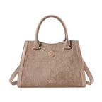 Cartera satchel Zilia para mujer color arena