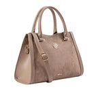 Cartera satchel Zilia para mujer color arena
