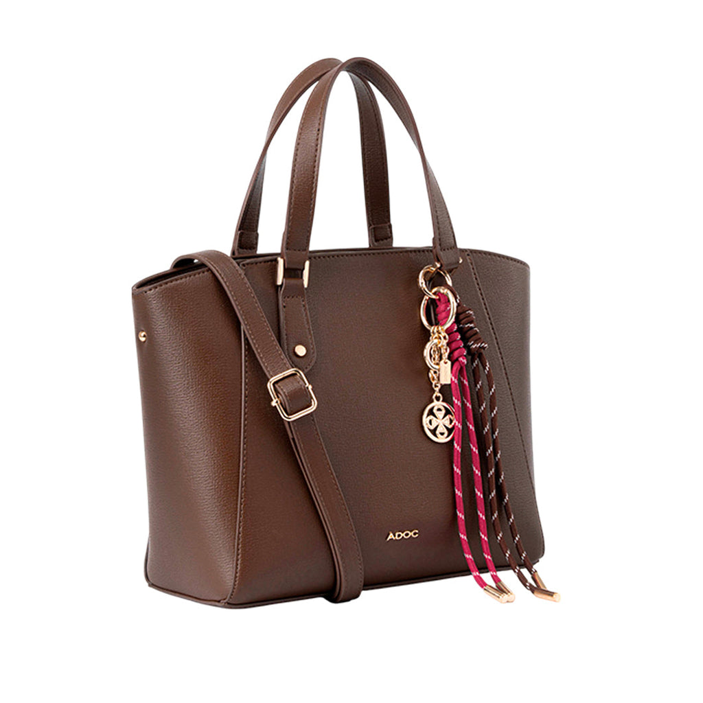 Cartera satchel Velia para mujer color café