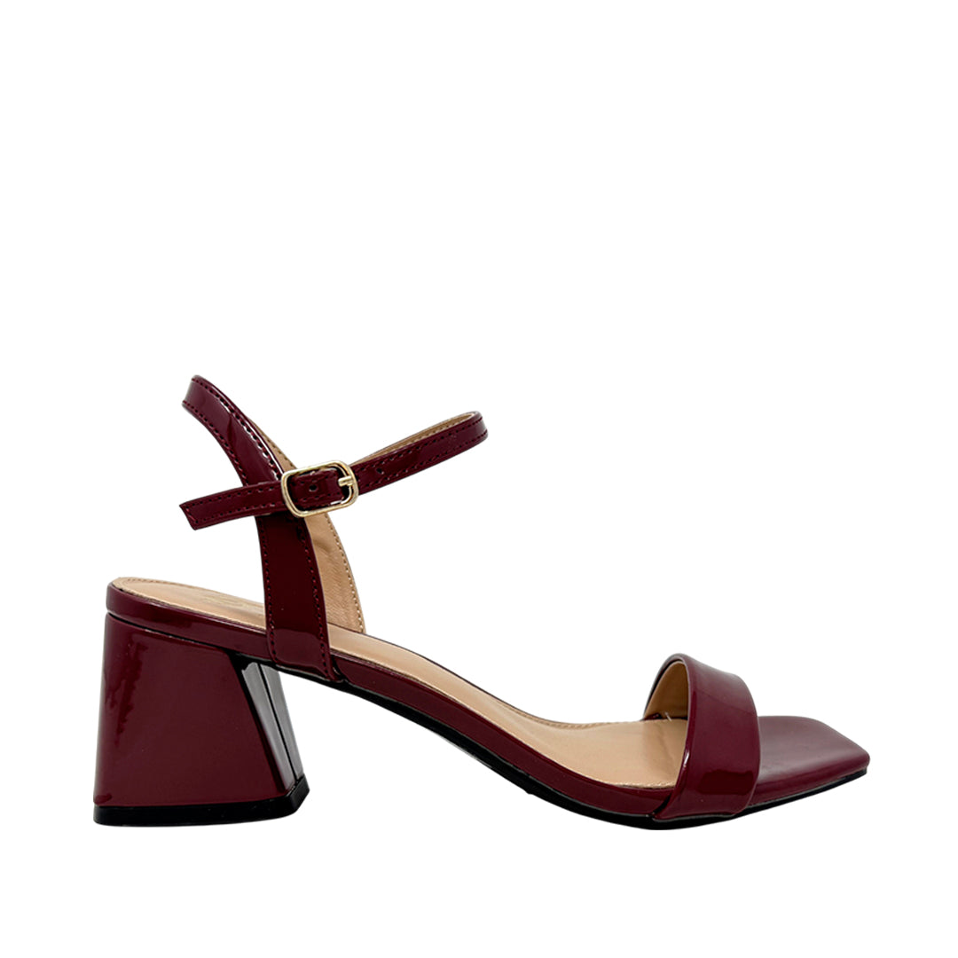 Sandalias de tacón Birdiee para mujer color vino