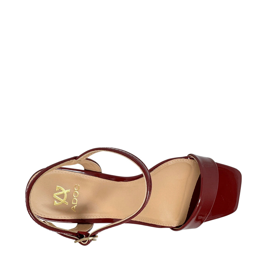 Sandalias de tacón Birdiee para mujer color vino