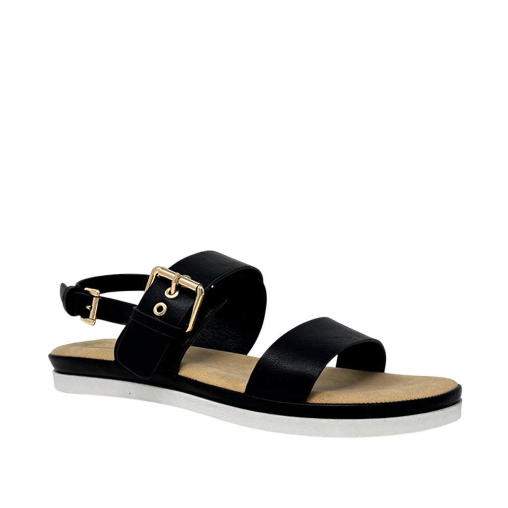 Sandalias flats Obelia para mujer color negro