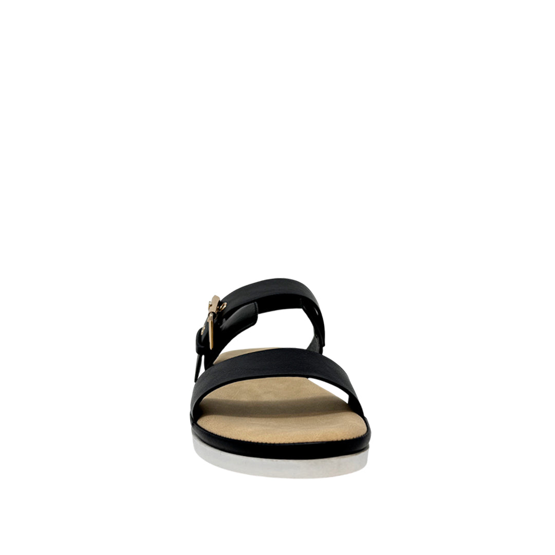 Sandalias flats Obelia para mujer color negro