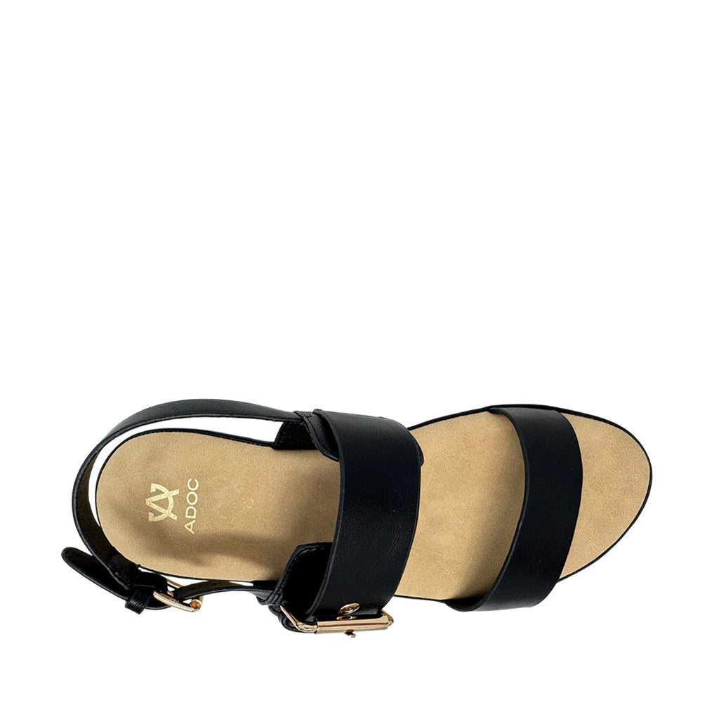 Sandalias flats Obelia para mujer color negro