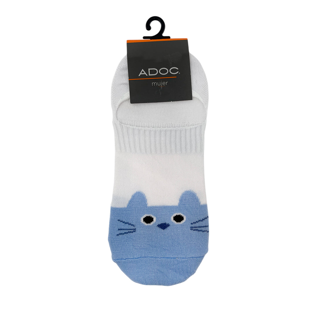 Punteras invisibles Gato unisex color blanco