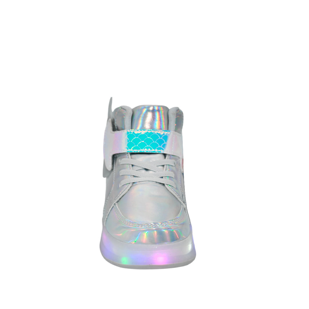 Sneakers Angel para niña color plateado