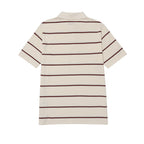 Camisa polo Cat Logo Pique para hombre color blanco y café