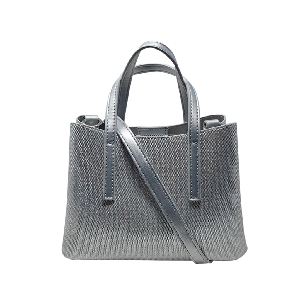 Cartera satchel Vicky para mujer color plateado