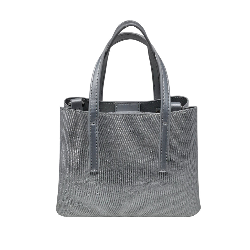 Cartera satchel Vicky para mujer color plateado