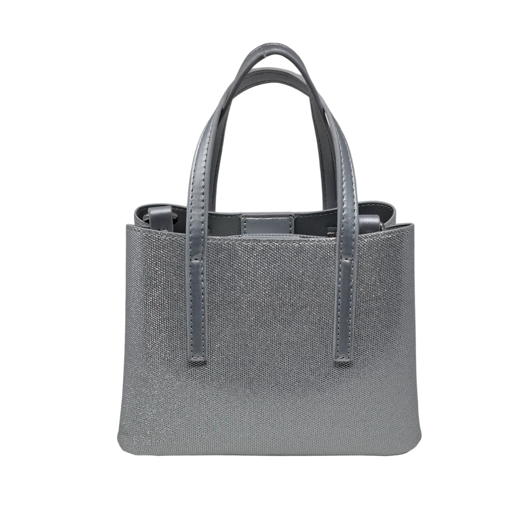 Cartera satchel Vicky para mujer color plateado