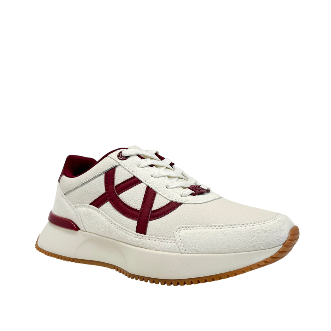 Sneakers Bolton para mujer color blanco y vino