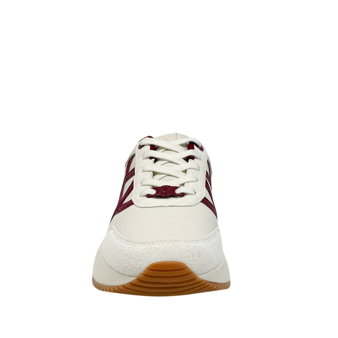 Sneakers Bolton para mujer color blanco y vino