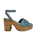 Sandalias de tacón Lena para mujer color denim