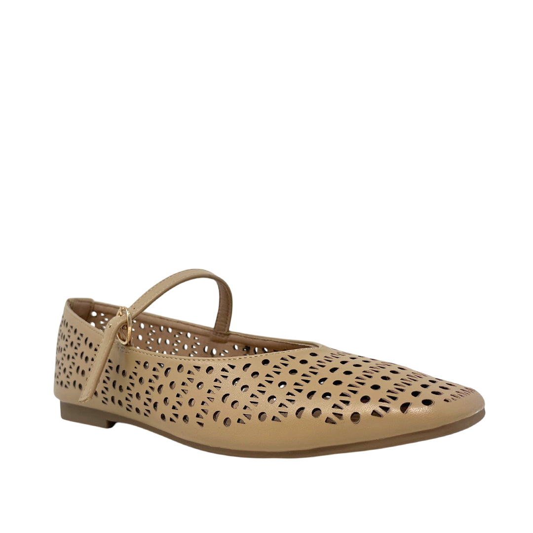Flats Gianni para mujer color nude