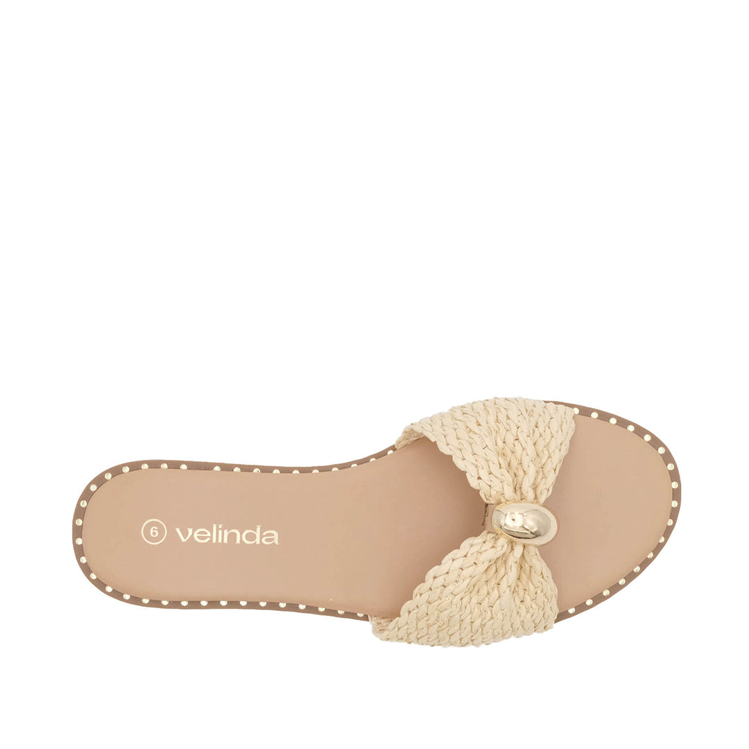 Sandalias Flats Aura para mujer color beige