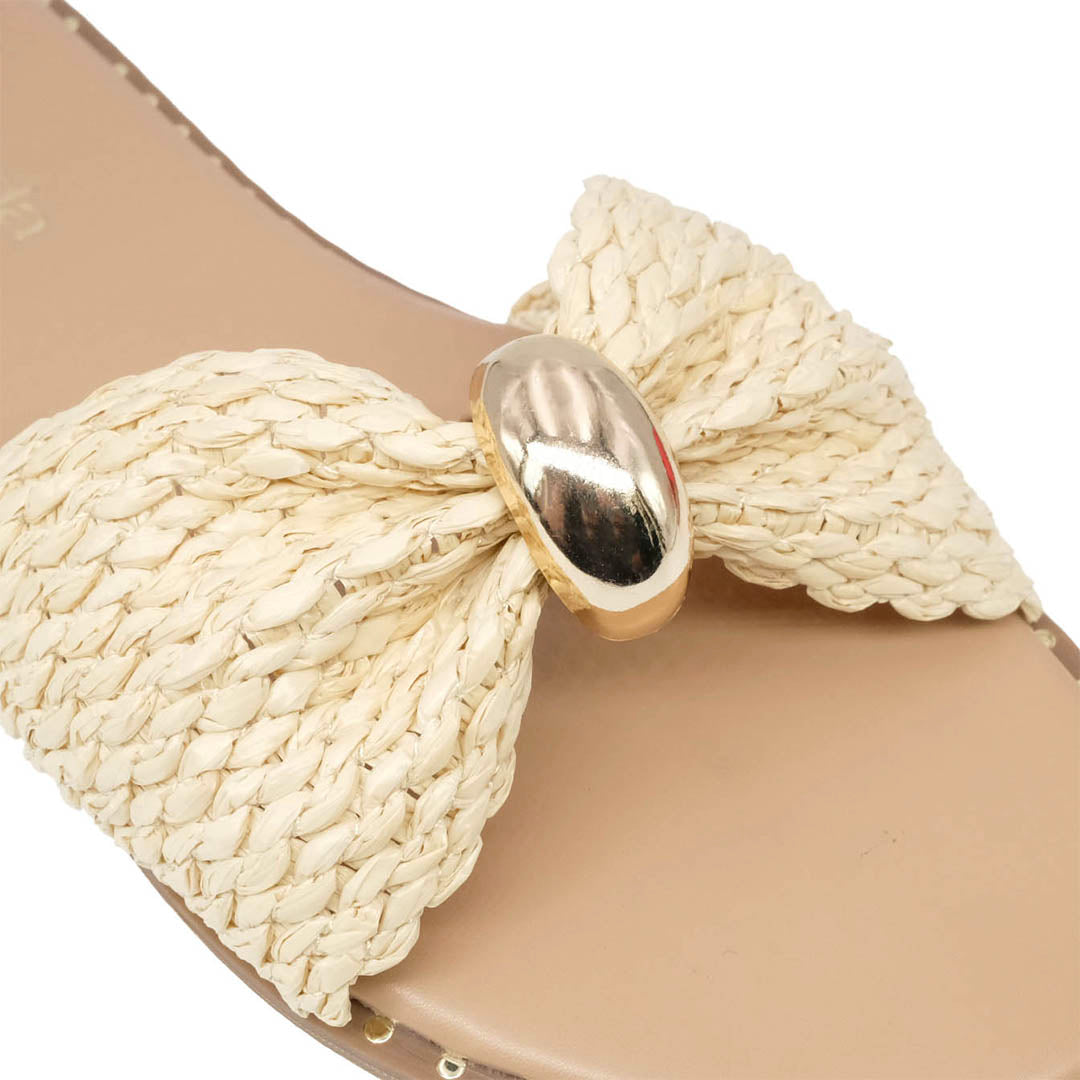 Sandalias Flats Aura para mujer color beige
