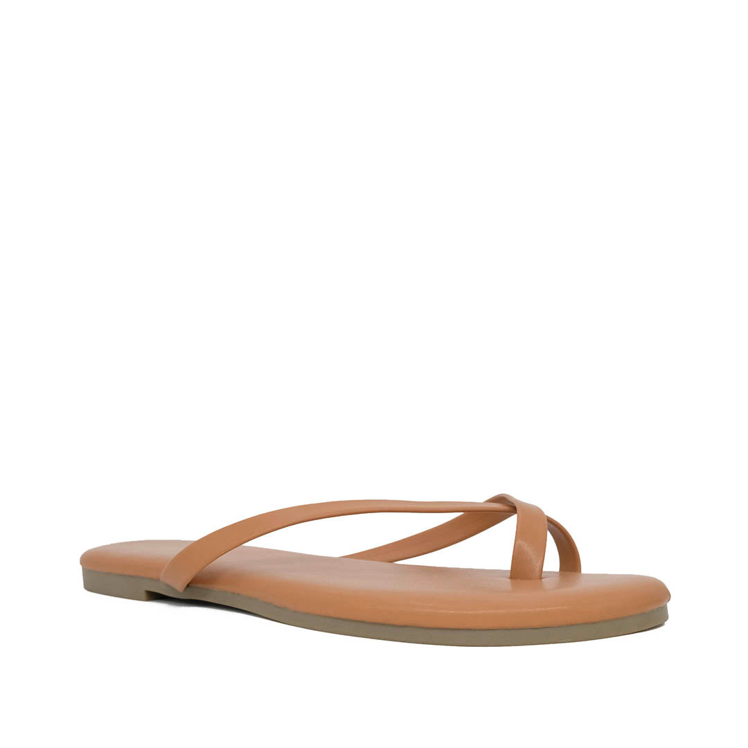 Sandalias flats Kenia para mujer color café