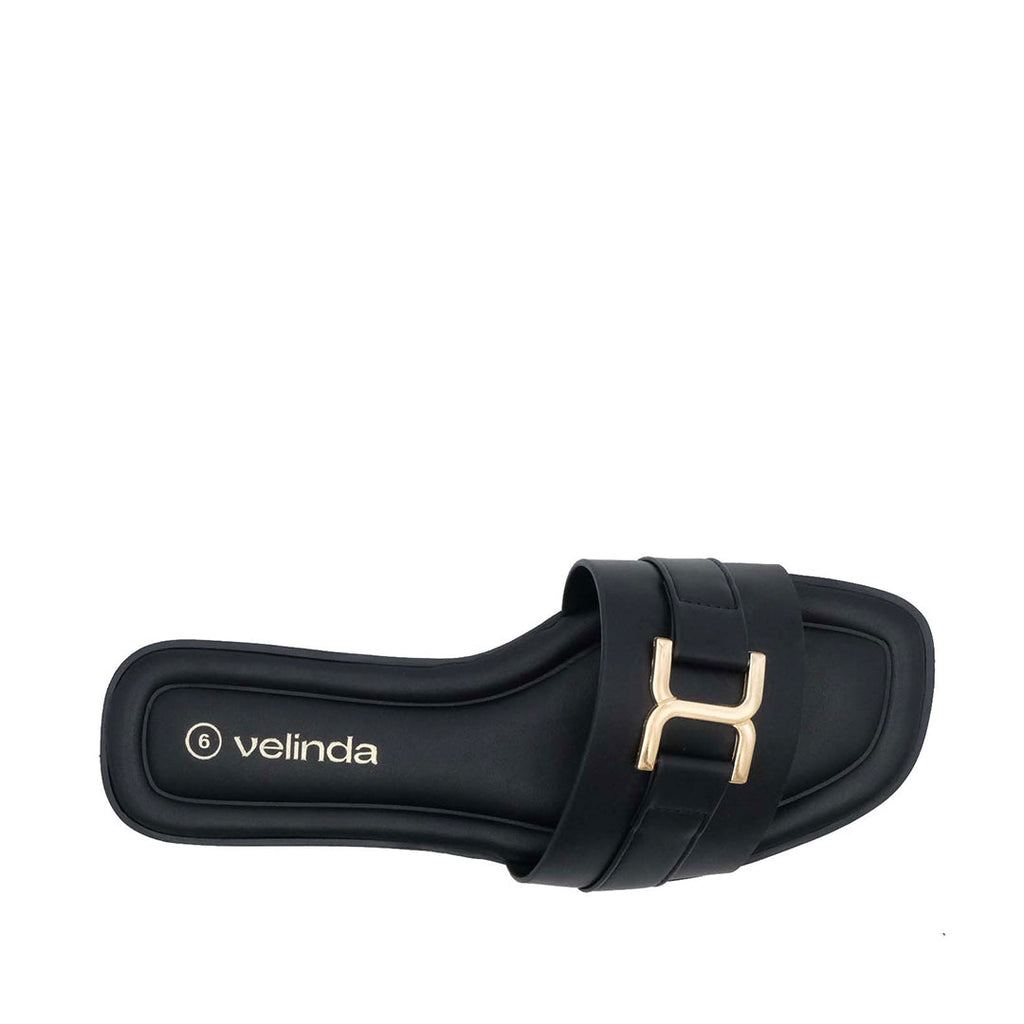 Sandalias flats Sandra para mujer color negro