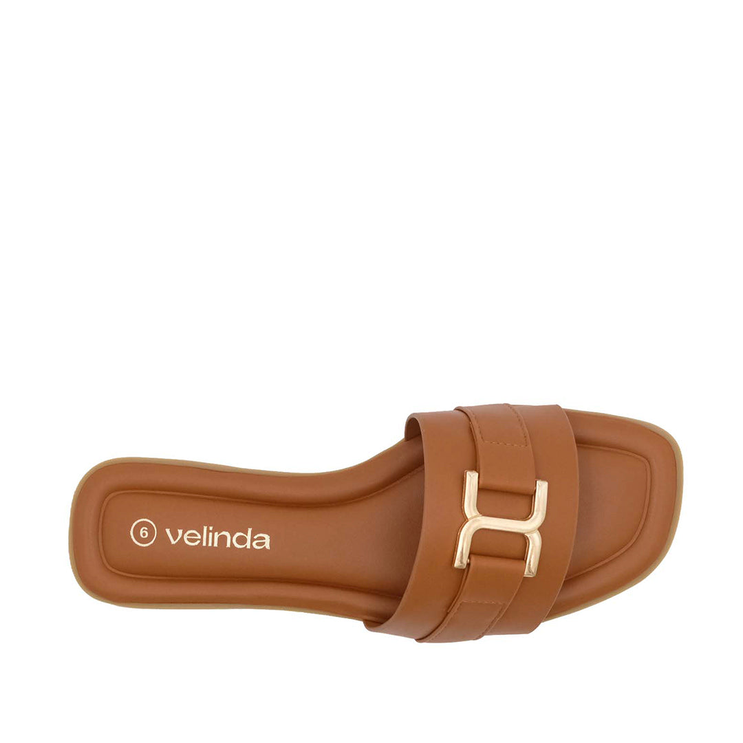 Sandalias flats Sandra para mujer color tan